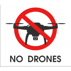 ТН-7018 - Табличка - Знак Квадрокоптер запрещен с надписью No drones