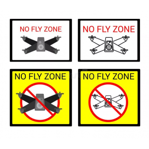 ТН-7021 - Табличка - Знак Квадрокоптер запрещен с надписью No fly zone