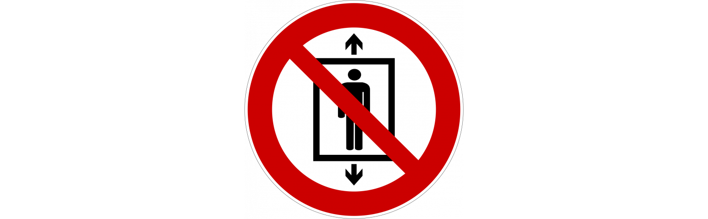Табличка "Запрещается пользоваться лифтом для подъёма людей": шаблоны, примеры макетов и дизайна, фото