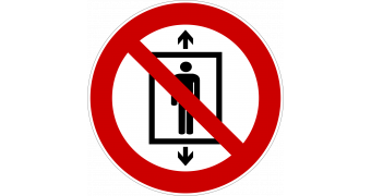 Табличка "Запрещается пользоваться лифтом для подъёма людей": шаблоны, примеры макетов и дизайна, фото