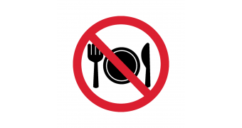 Табличка "Запрещается принимать пищу": шаблоны, примеры макетов и дизайна, фото