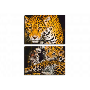 Модульная картина Леопард мама и малыш