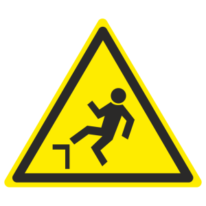 Знак безопасности W-15 «Осторожно. Возможно падение с высоты»