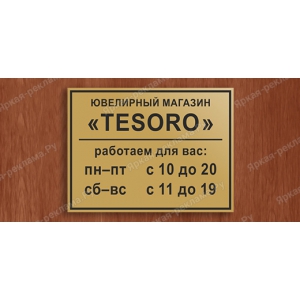 ТАБ-002 - Табличка на пластике «Часы работы»