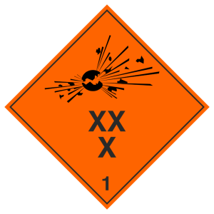 Знак безопасности 1.1 «Взрывчатые вещества и изделия»